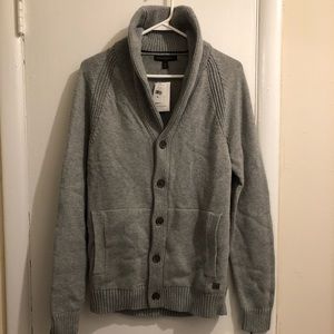 BR Factory Men’s Gray Knit Shawl Cardigan
